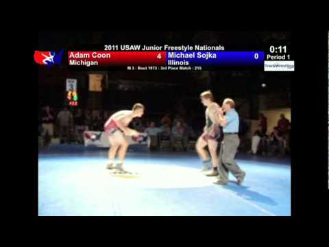 Junior Freestyle 3rd 215 - Adam Coon (MI) vs. Michael Sojka (IL)