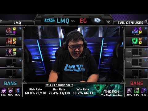 LMQ vs Evil Geniuses | S4 NA LCS Summer split 2014 SuperWeek 1 Day 1 | LMQ vs EG G3