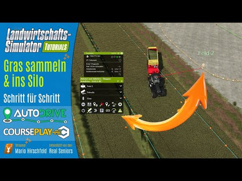 LS25 Tutorial: Automatically drive grass into the clamp silo with AutoDrive & CoursePlay!
