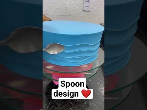 making design with spoon❤️💖 #cakedecorating #cake #cakes