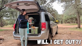 Solo Camping in Rain & Mud...Can I Make It Out? | Boondocking in Northern Arizona