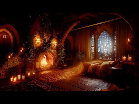 Instant Sleep in a Cozy Castle Haven - Rain, Fireplace and Thunderstorm Sounds