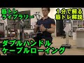 【1分で解る筋トレ解説】ケーブルローイングダブルハンドルローロー【筋トレライブラリー】