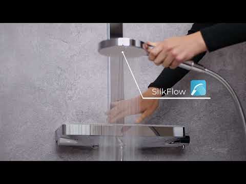 kielle Vega - Brauseset mit Thermostat, 36 x 24 cm, 3 Strahlarten, Chrom/weiß 20618010