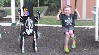 Lil Skelly Bones Spirit Halloween Animatronics | Jagger Plays with Animatronic Skeleton
