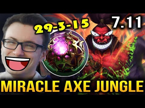 Miracle WTF AXE JUNGLE then take 29 SlamDunk Kills Dota 2