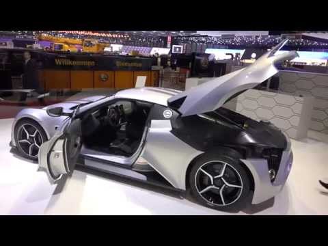 [4k] Zenvo ST1 grey and green interior, exterior and engine at Geneva Salon 2015 in Ultra HD