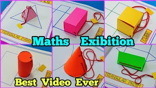 3D Shapes model#maths project#maths working model#maths Exibition model#cube, cuboid, cylinder,cone👍