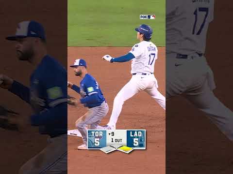Ohtani CAUGHT Stealing 👀 #Dodgers #ohtani #bluejays #baseball #worldseries