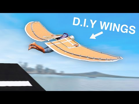 I Made Cardboard Wings And Tried To Fly!