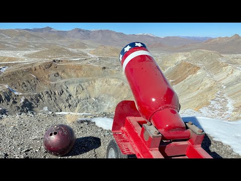 bowling ball cannon strikes at 3 miles away