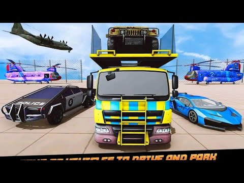 US police offroad  cop car transporter driver game android gameplay