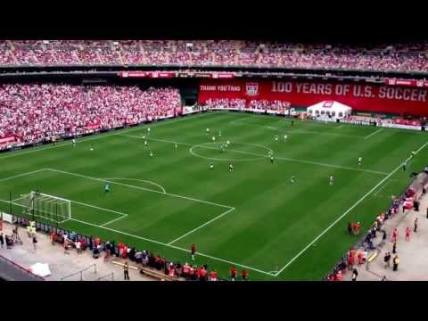 Clint Dempsey scores his fist of the day, USA v Germany 5-2-13