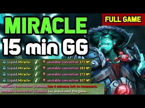 OMG! Miracle destroyed Kunkka mid with his Storm Spirit and made him rage quit