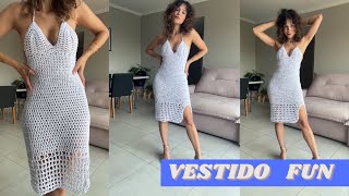VESTIDO FUN FEITO NO BARBANTE - PAP CROCHET Tutorial