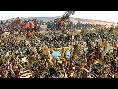 VAMPIRE COAST and KHORNE vs NURGLE and TOMB KINGS - TotalWar Warhammer 3 EPIC CINEMATIC BATTLE