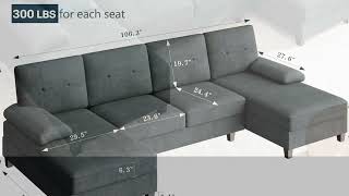 🛋️ Ultimate Comfort U-Shaped Sectional Couch | Large 4-Seat Sofa for Living Room