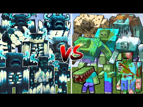 ALL MINECRAFT MUTANT WARDENS vs ALL MINECRAFT MUTANT ZOMBIES | Minecraft Mob Battle