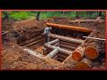Man Builds 2-Room Log CABIN Underground | Start to Finish by @bushcraftua1
