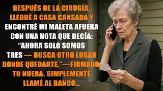 Después de la cirugía, llegué a casa agotada y encontré mi maleta afuera con una nota: "Solo es..."