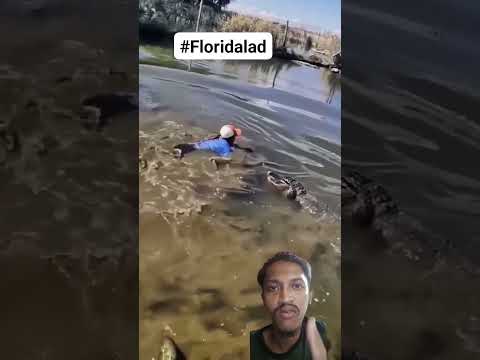 florida lady jumpa into aligator infested pond#trending #shorts