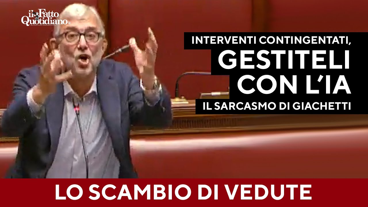Il sarcasmo di Giachetti: "Non piacciono gli interventi contingentati? Gestiteli con l'IA"