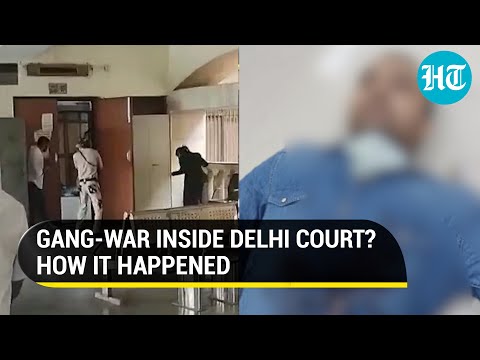 Watch shootout inside Delhi court, gunshots heard; gangster Jitender Gogi, 2 others dead