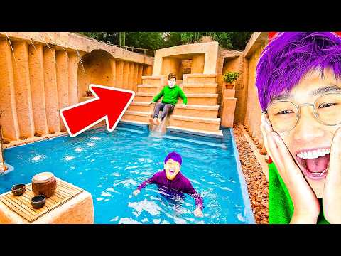 100 DAYS Building A Modern UNDERGROUND HUT...!? (MR. HEANG - LANKYBOX REACTION!)