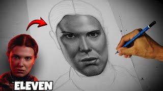 Como desenhar ELEVEN - parte 5 - Sombreamento do rosto - Stranger things 5