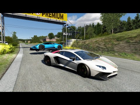 Crash Lamborghini Huracan S.Spec EVO 2 vs Lamborghini Aventador SV vs Lamborghini Huracan Performant