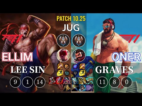 T1 Ellim Lee Sin vs T1 Oner Graves Jungle - KR Patch 10.25