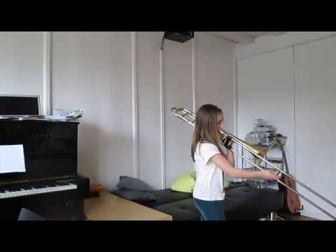 Sophie plays Pink Panther by Henry Mancini, Trombone