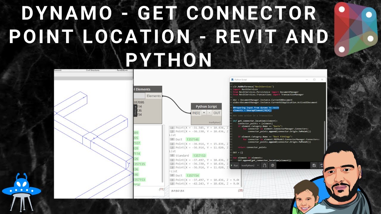 Dynamo  | Get Connector Point Location | Revit and Python