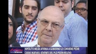 Hipólito Mejía afirma a gobierno le conviene pedir caras nuevas; jóvenes del PLD piden relevo