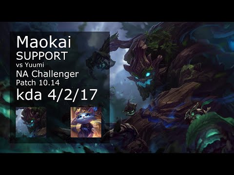 Maokai Support vs Yuumi - NA Challenger 4/2/17 Patch 10.14 Gameplay
