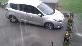 preview picture of video 'Very heavy rain in Sandside, Cumbria June 28th 2012'