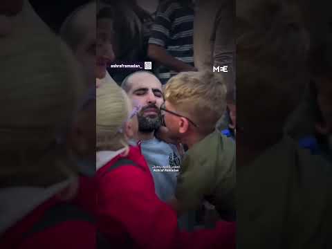 Palestinian father reunites with his children following release from Israeli prison