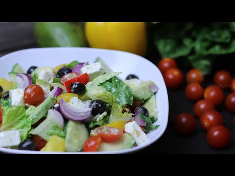 Greek Salad with Feta Cheese | Homemade recipe (Easy Meal to Cook)