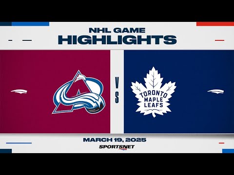 NHL Highlights | Avalanche vs. Maple Leafs - March 19, 2025