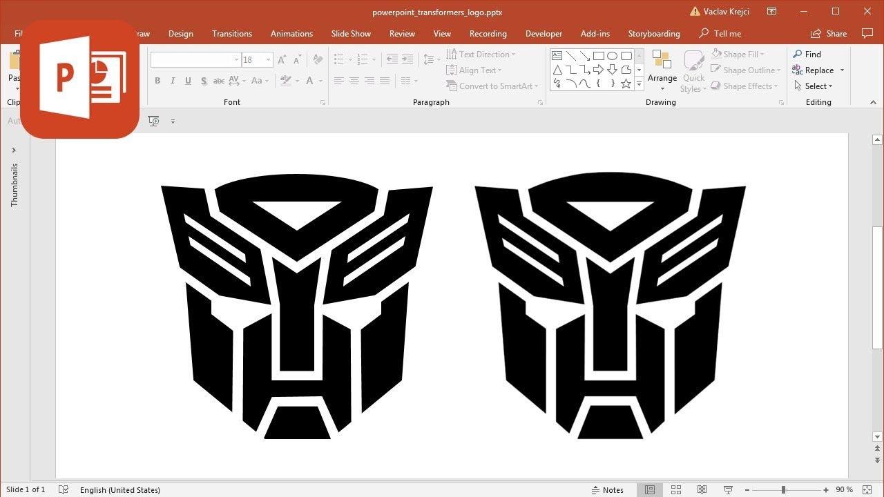 How to create Transformers logo in Microsoft PowerPoint (Tutorial)