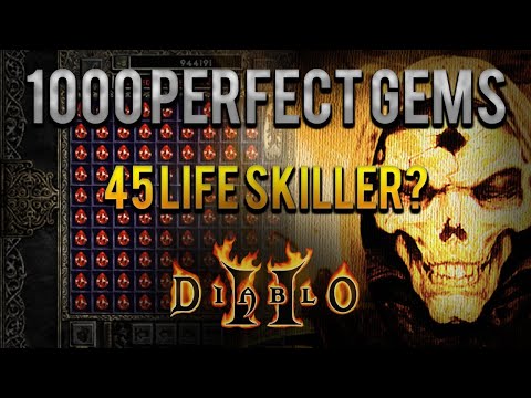 Diablo 2 - 1000 Perfect Gems VS Baal Grand Charms - 45 life skiller?