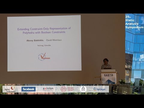SAS2018 - Extending Constraint-Only Representation of Polyhedra (by Alexey Bakhirkin)