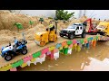 Rescue fire truck and excavator | Police car crane truck toy stories | BIBO TOYS