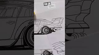 JDM printable coloring book: Porsche 911 RWB