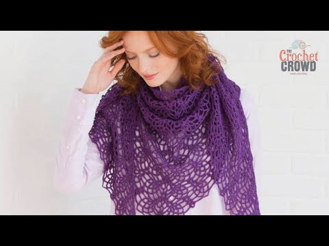 Crochet Purple Pineapple Lacy Stitch Shawl