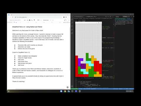 Simplified Tetris 1.0 - Python and Tkinter