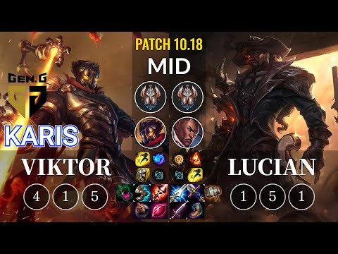 GEN Karis Viktor vs Lucian Mid - KR Patch 10.18