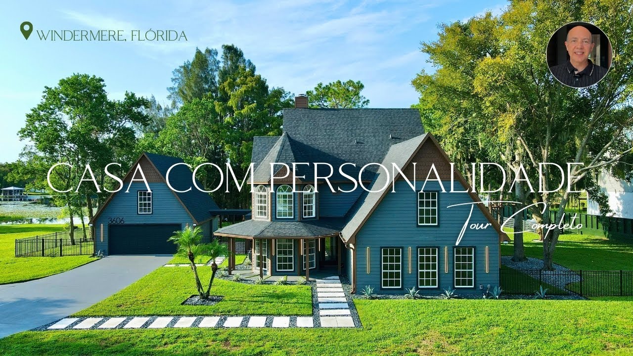 ENCANTE-SE COM ESTA CASA ÚNICA EM WINDERMERE, FLÓRIDA | LUXO, REFORMA COMPLETA E VISTA PARA O LAGO!