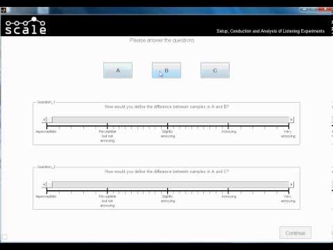 Scale tutorial "Performing an ABX Test"