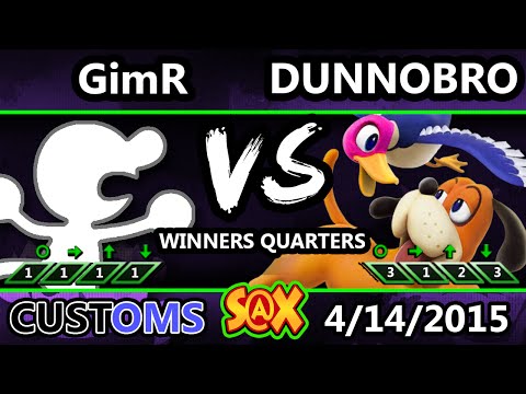 S@X Customs - VGBC | GimR (G&W) Vs. DunnoBro (DHD) SSB4 Winners Quarters - Smash Wii U - Smash 4